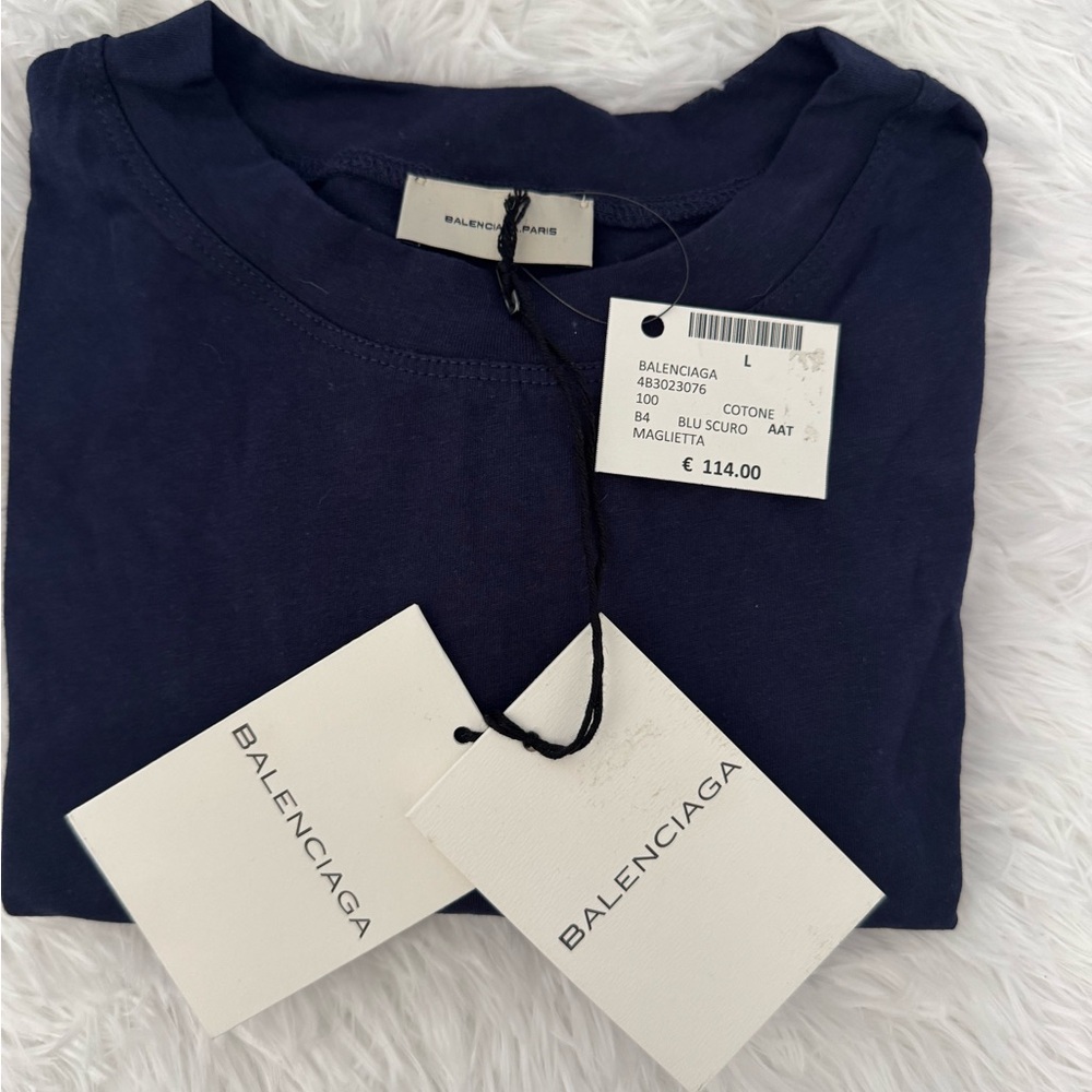 Balenciaga Deep Blue Tee Short Sleeve Size L